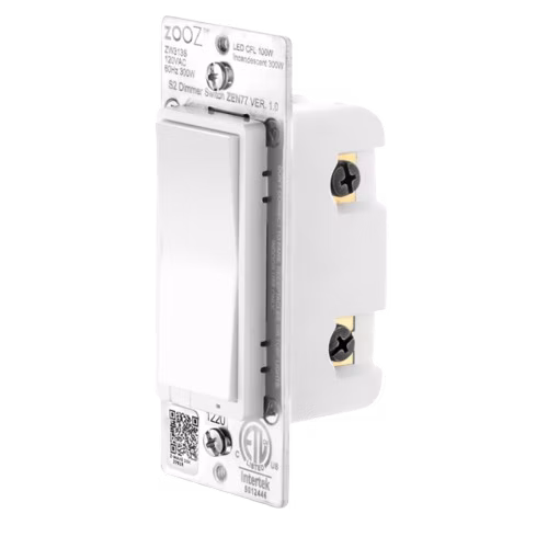 Zooz Z-Wave® Long Range S2 Paddle Dimmer Switch