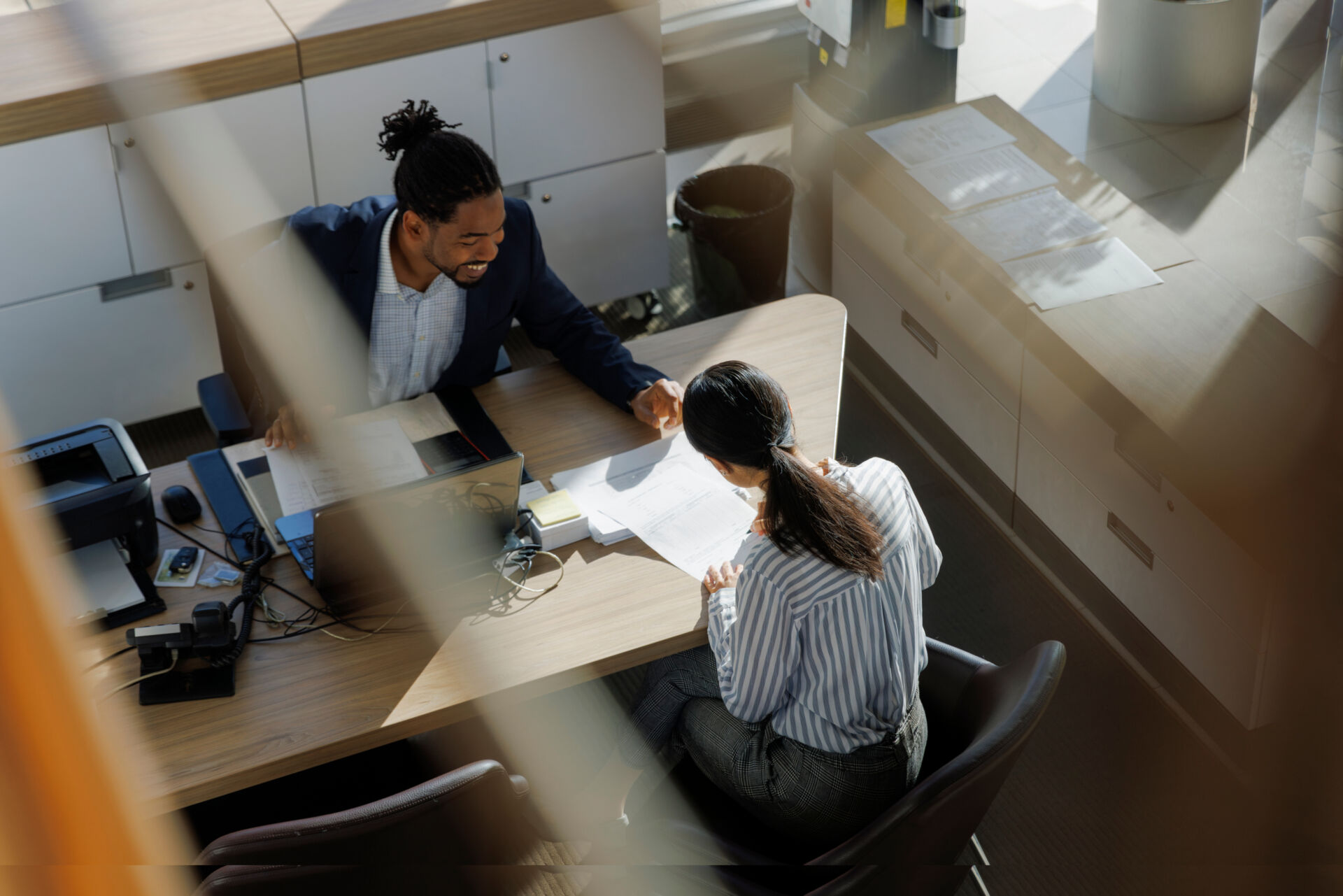 People working at a desk