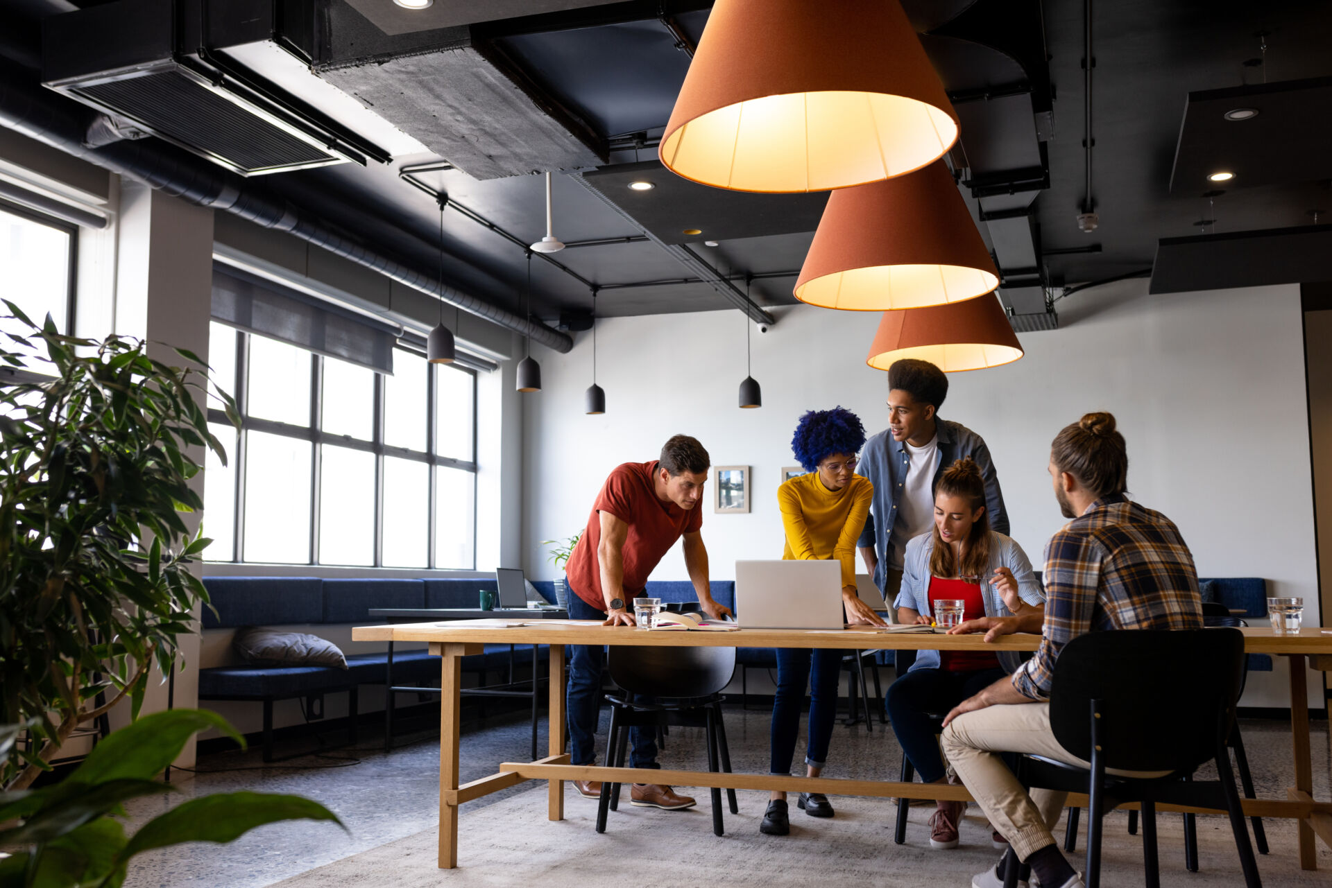 Group of people working at a table