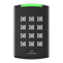 Alarm.com access control reader with keycard and fob credentials