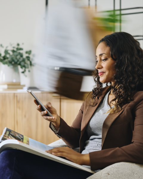 Woman using phone