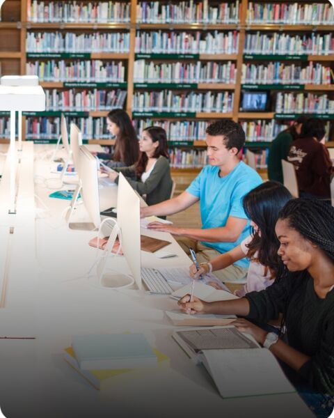 Library students computers