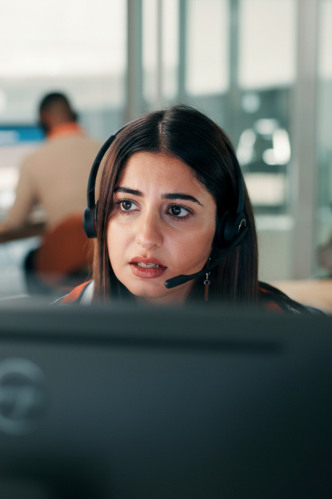 Woman using a computer