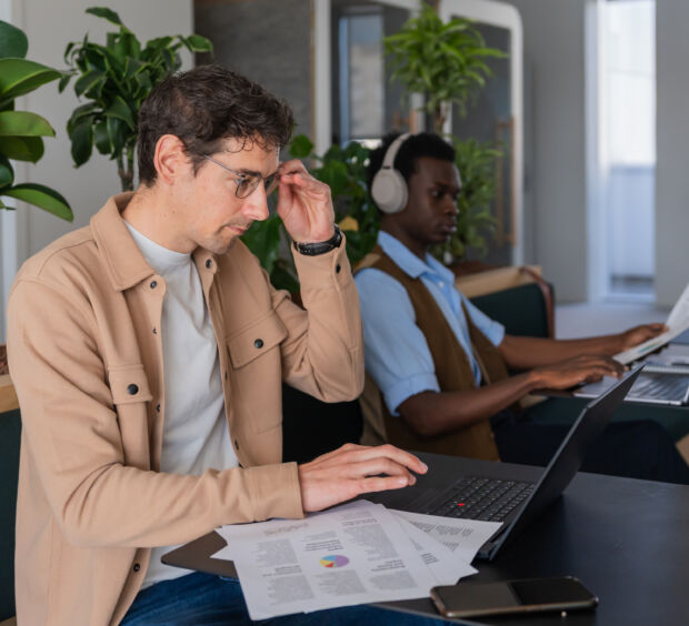 Man using a laptop